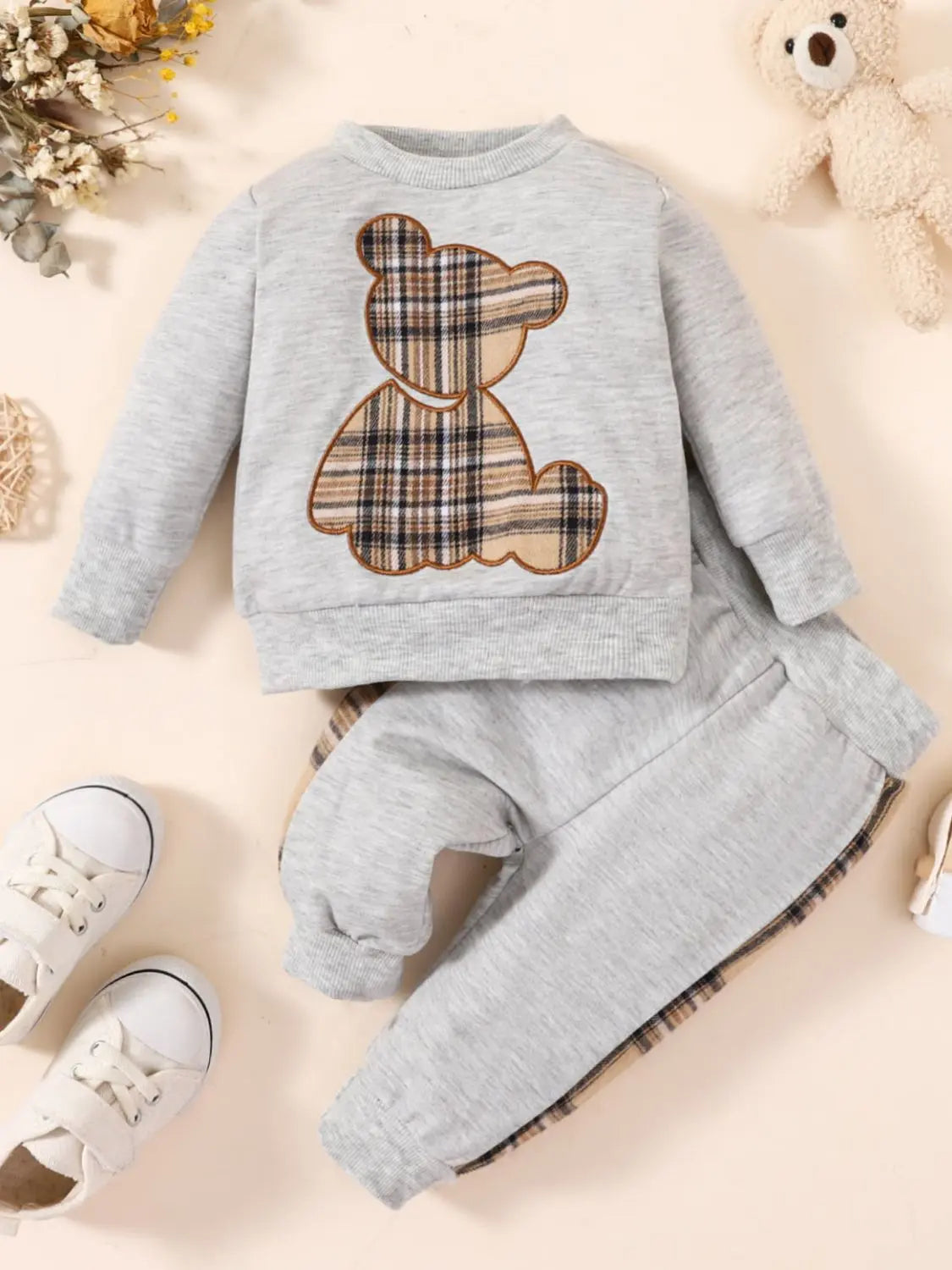 Baby Bear Graphic Sweatshirt and Joggers Set - Image #1