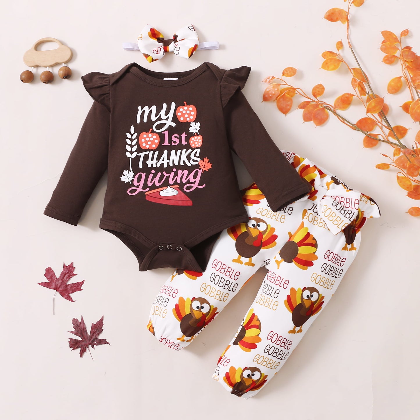 MY 1ST THANKS GIVING Graphic Bodysuit and Pants Set